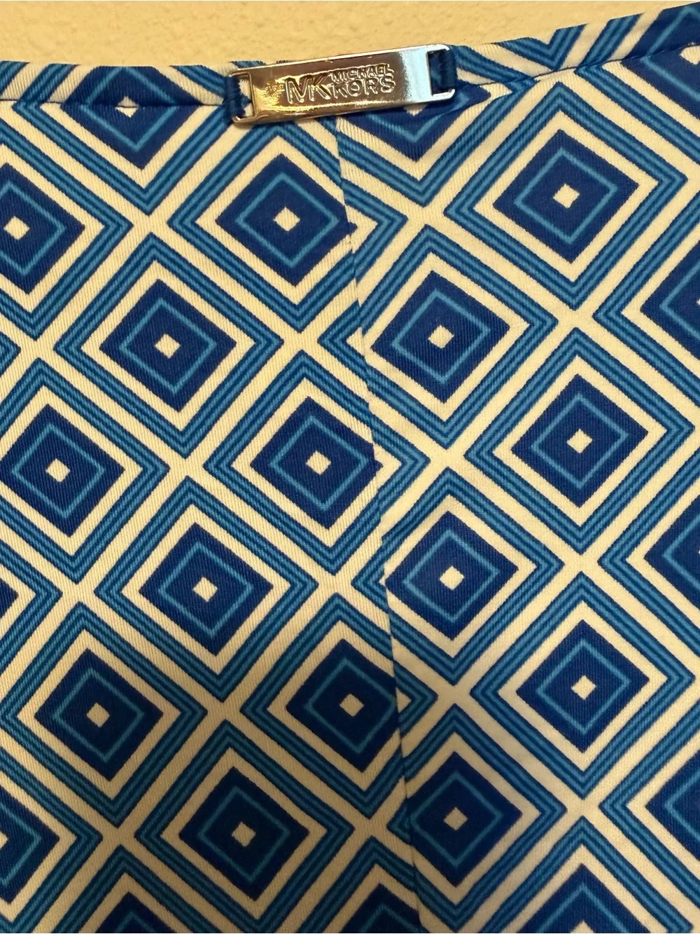 MICHAEL Michael Kors Blue Geometric Print Tunic Top Blouse Size M